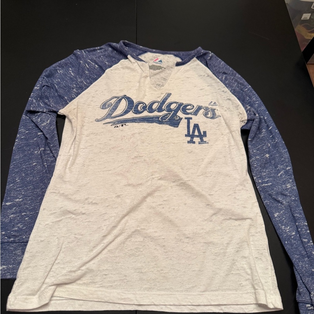Los Angeles Raglan Long-Sleeve Women’s Top - Blue/White
